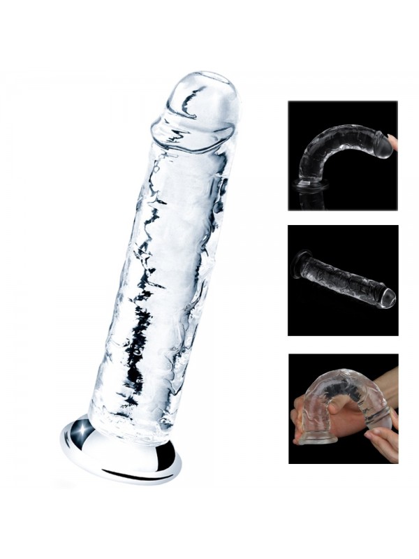 D-8 25 CM ŞEFFAF DİLDO TESTİSSİZ&hellip;